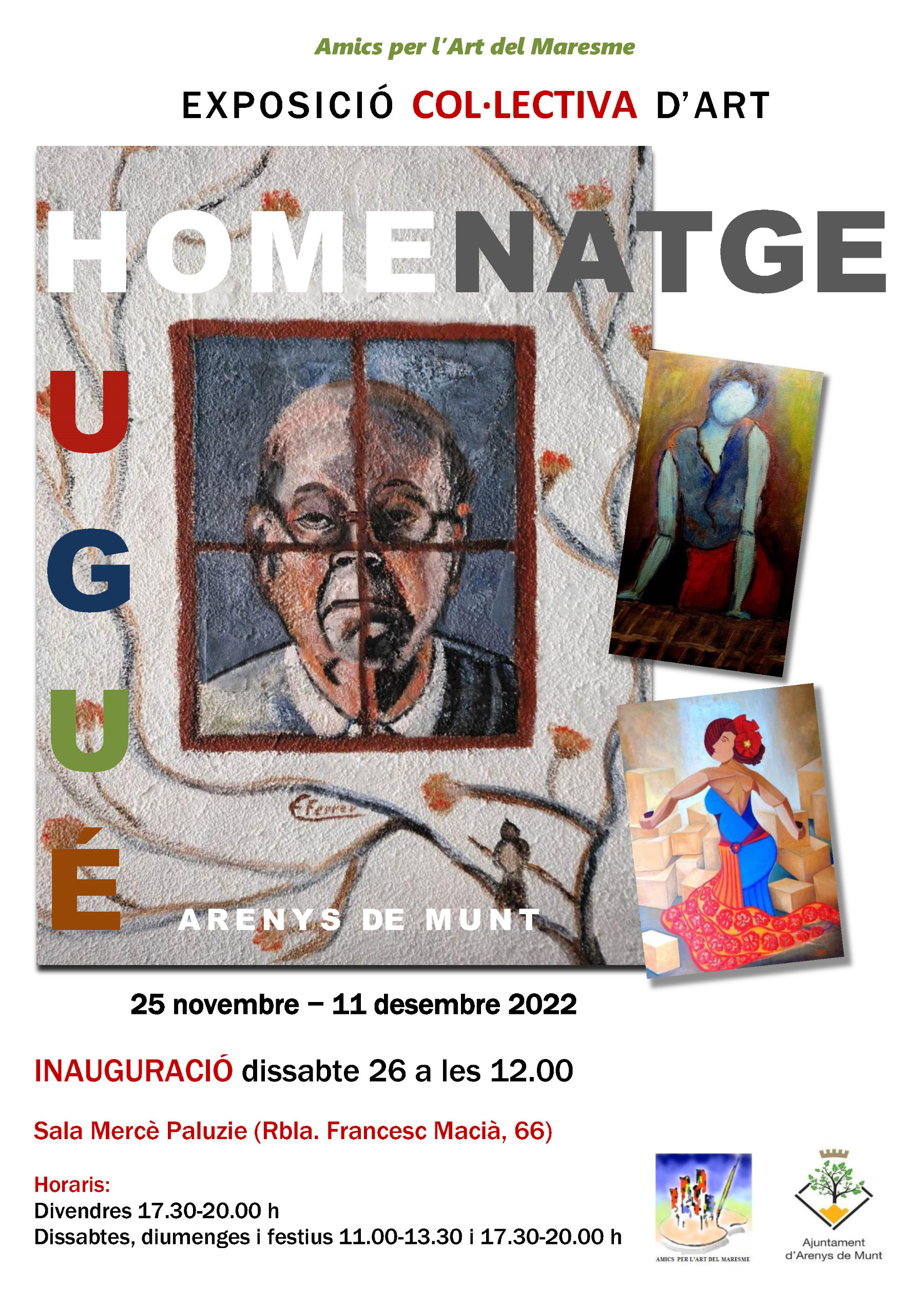 Cartell Exposició Amics per l'Art Homenatge a Manolo Hugué novembre 2022