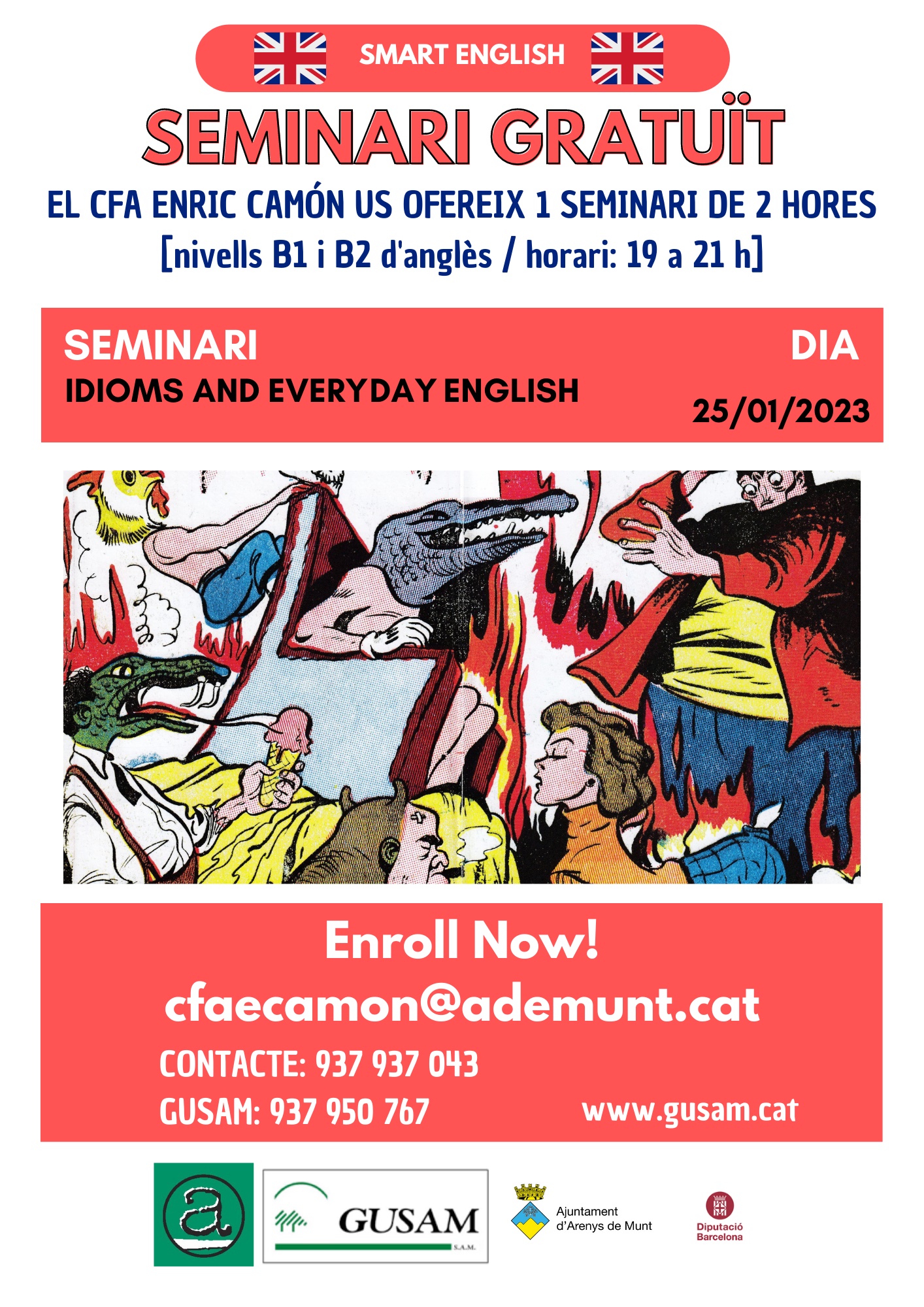 Cartell CFA Enric Camón Seminari d'anglès 25-1-23