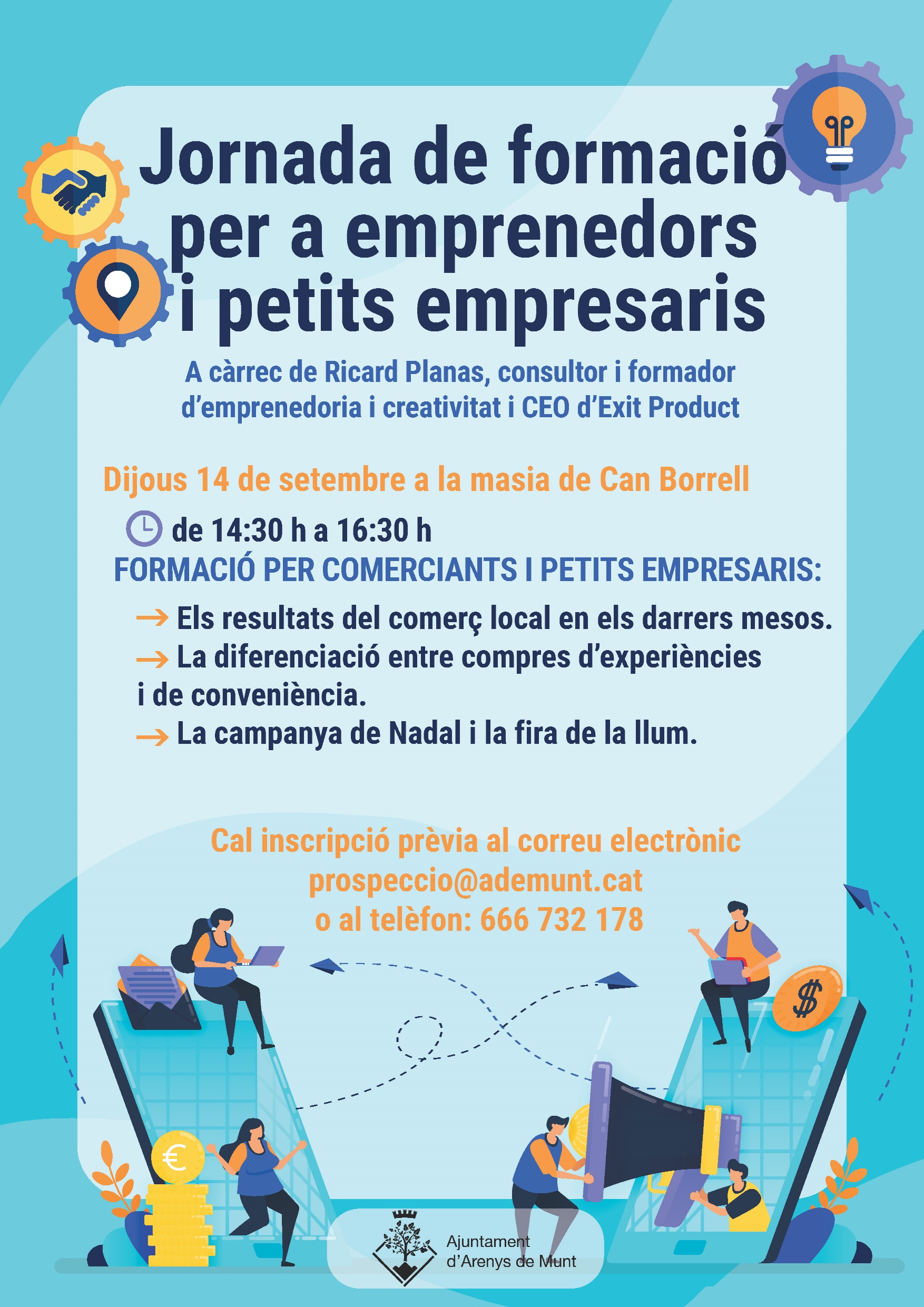 Cartell Jornada de formació per a emprenedors i petits empresaris 14-9-23