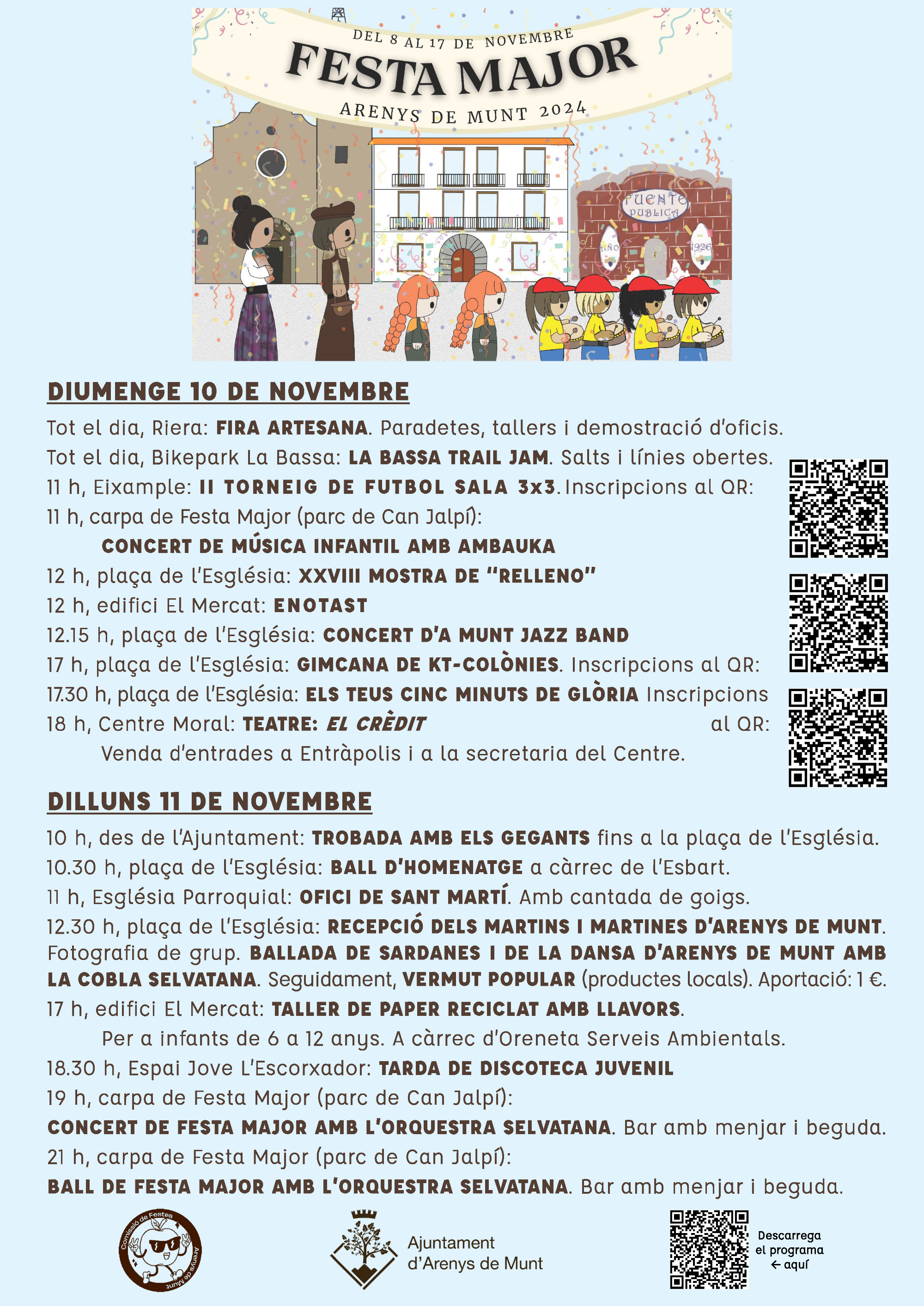 Cartell Festa Major 2024 - Programació 10 i 11 de novembre
