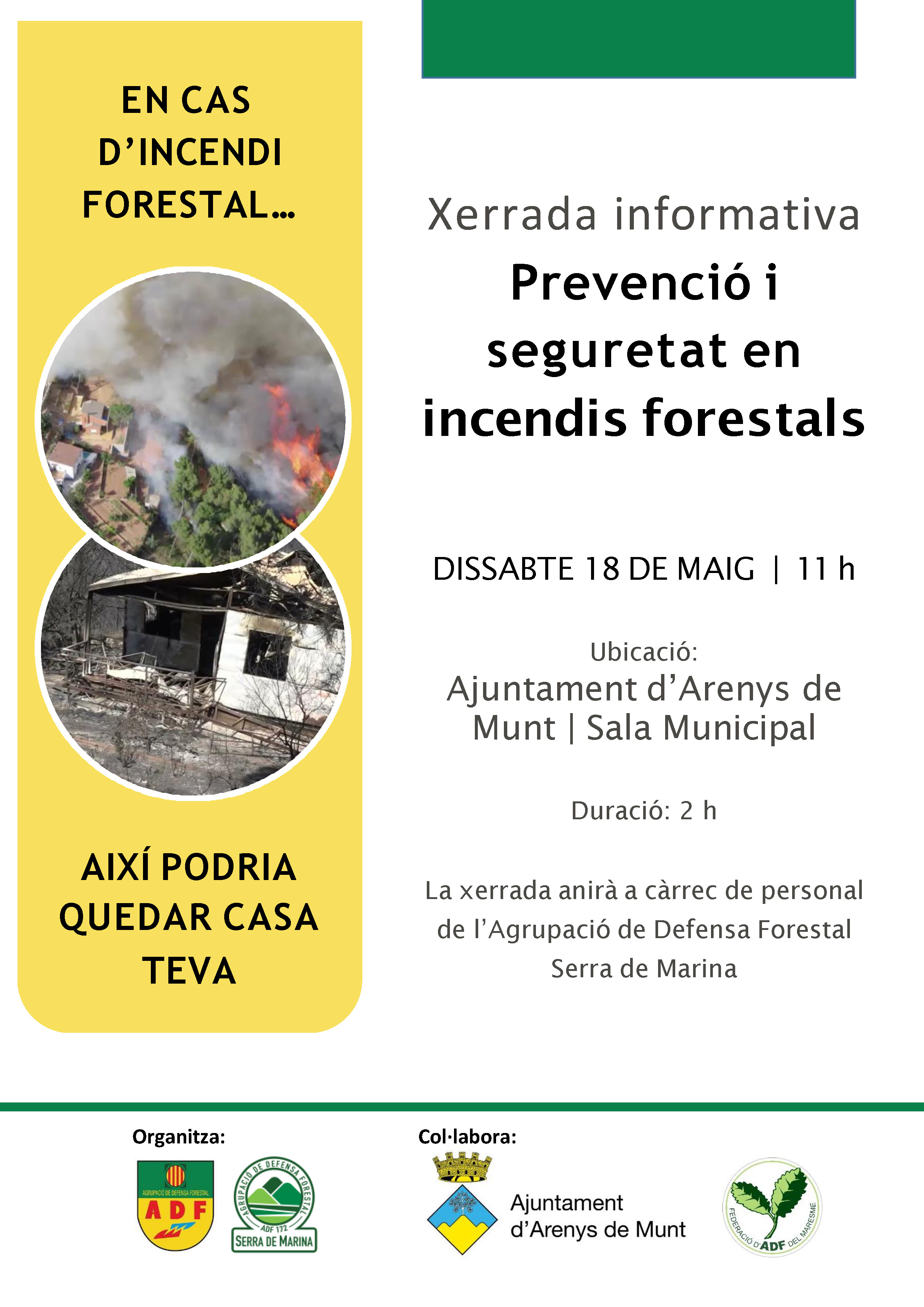 Cartell Xerrada 'Prevenció i seguretat en incendis forestals' 18-5-24