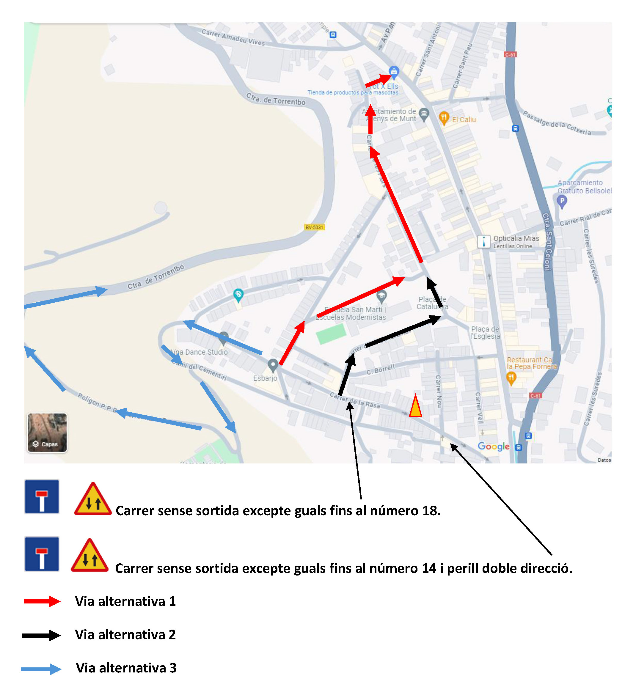 Afectacions a la mobilitat carrer de la Rasa
