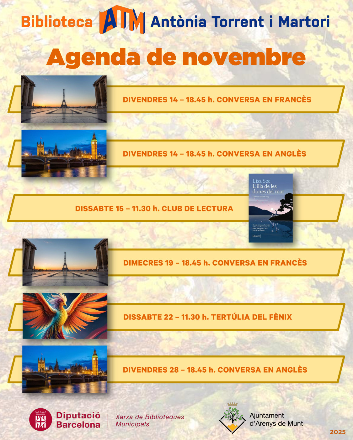 AGENDA BIBLIOTECA NOVEMBRE 2025