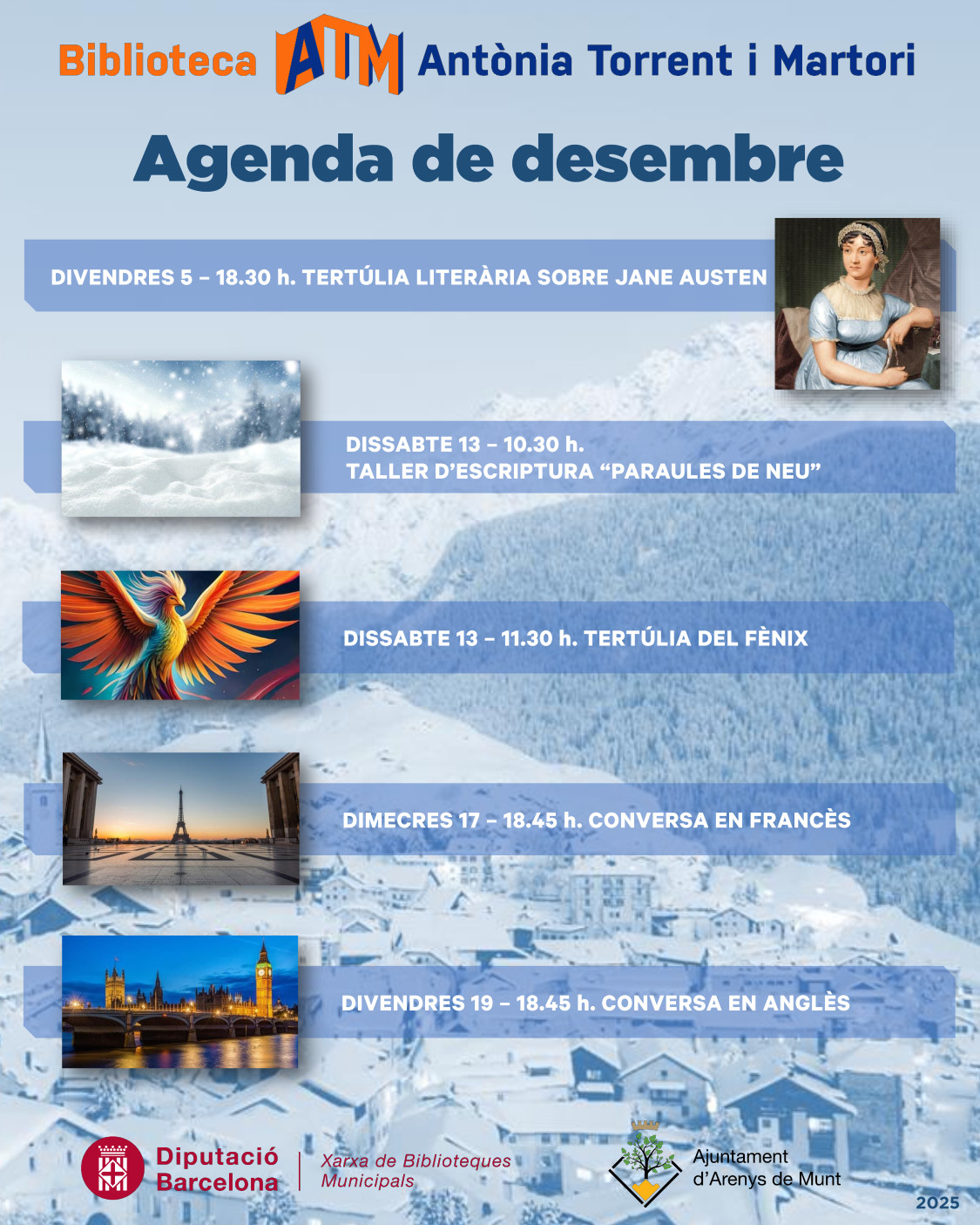 AGENDA DE DESEMBRE : BIBLIOTECA ANT?NIA TORRENT I MARTORI