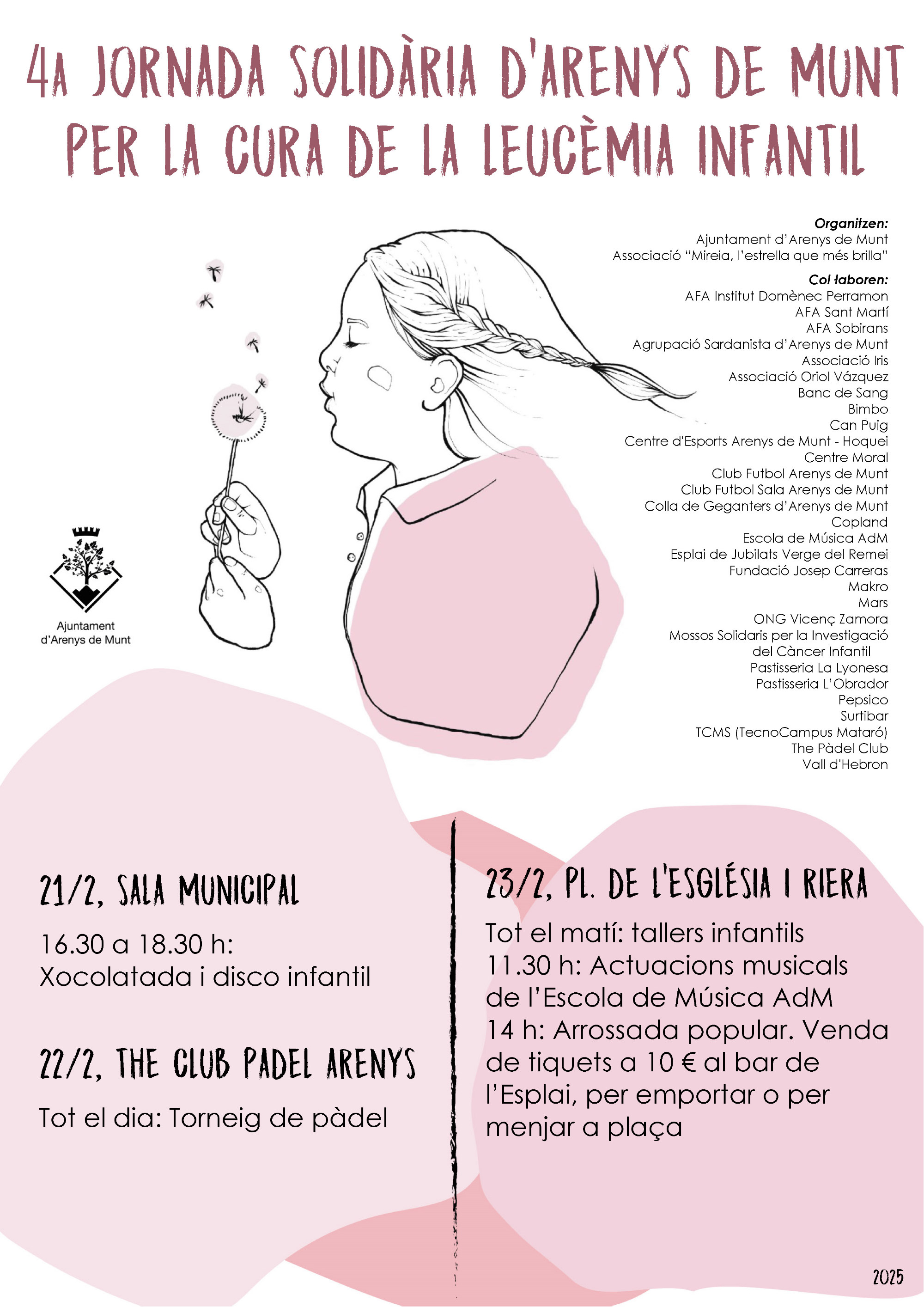 Cartell 4a Jornada Solidària per la Cura de la Leucèmia Infantil (febrer 2025)