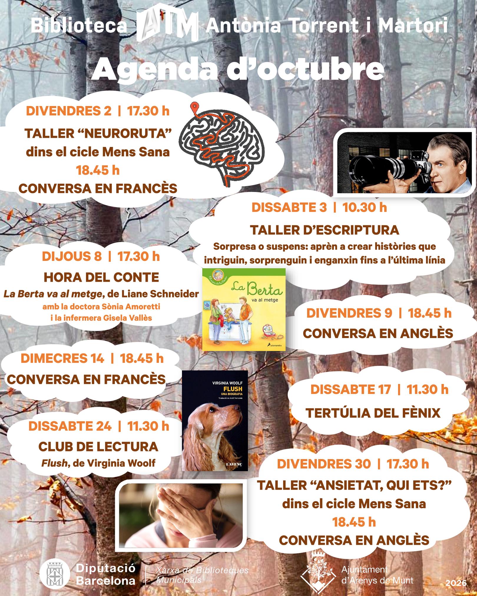 Agenda biblioteca octubre 2026
