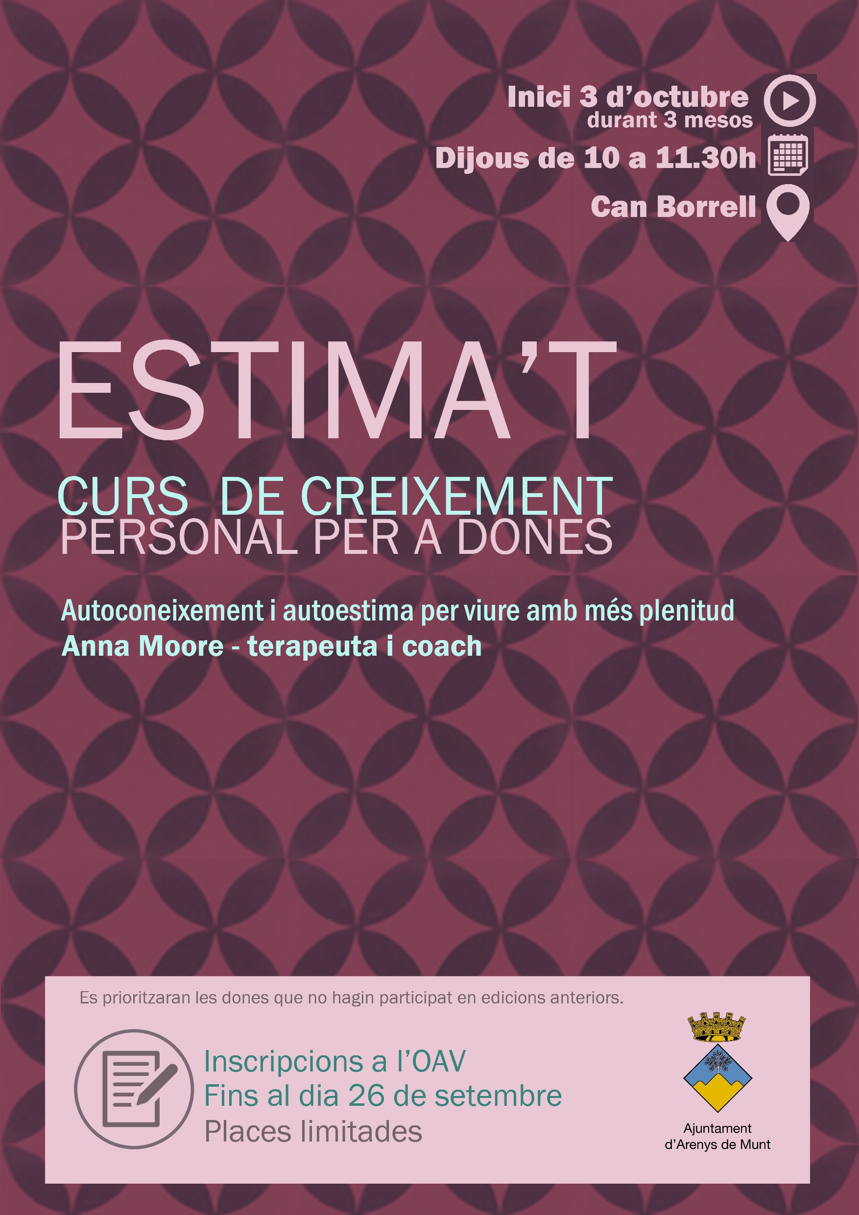 Obertes les inscripcions al curs de creixement personal Estima't